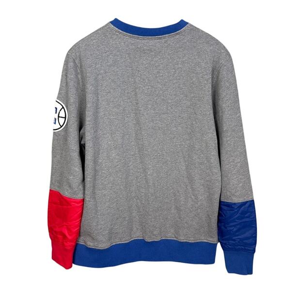 Pupil Los Angeles Clippers Crew Neck Sweatshirt Nylon Sleeves Embroidered Size L - Picture 2 of 10